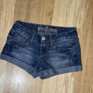 Low rise jean shorts